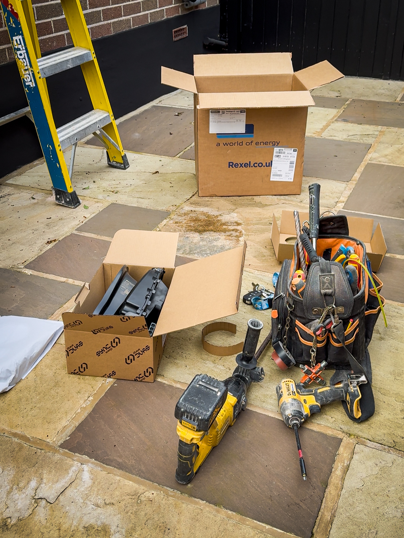 Test equipment and accessories ready for an EICR inspection