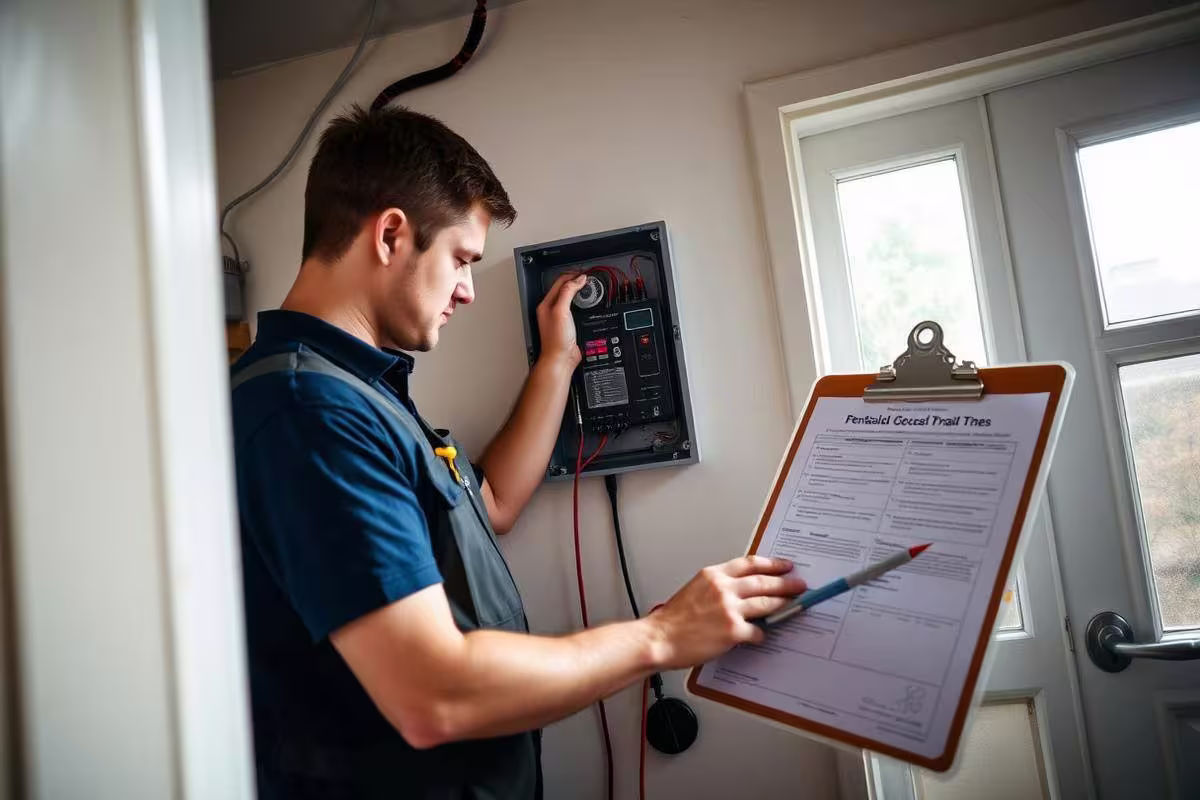 Electrician carrying out an Electrical Installation Condition Report
