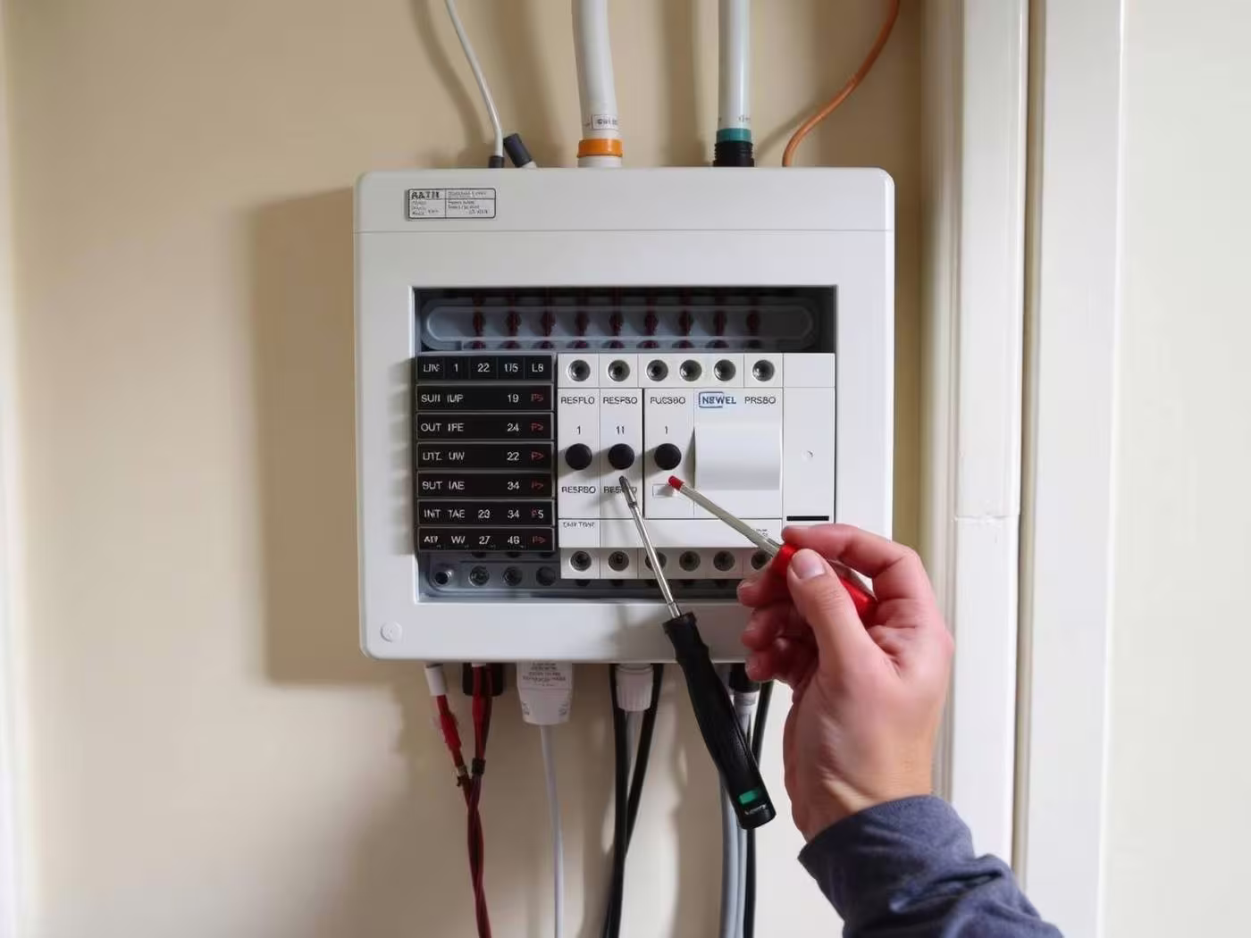 Tripping consumer unit being investigated and repaired