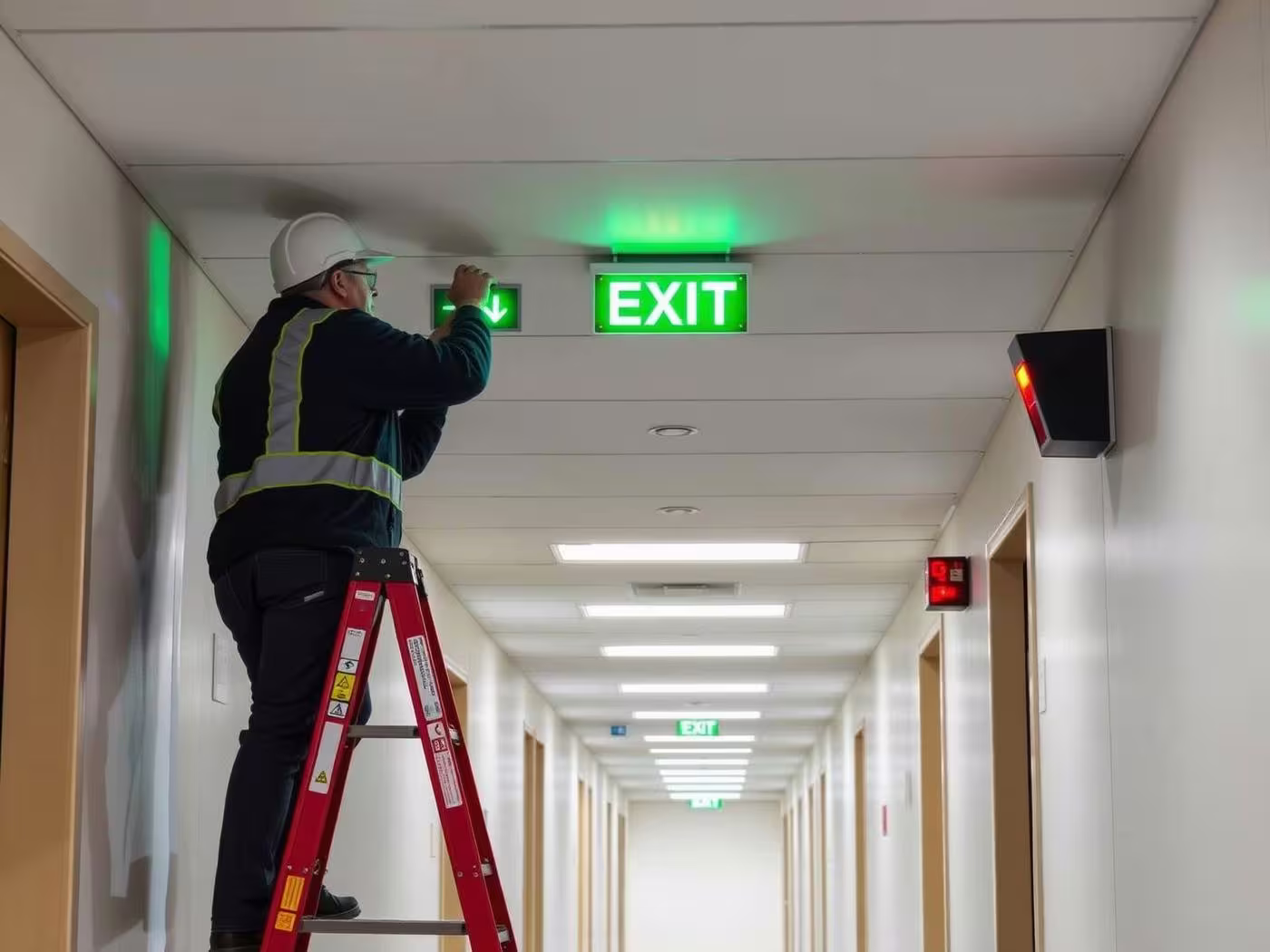 Completed life safety and power installation on a commercial building