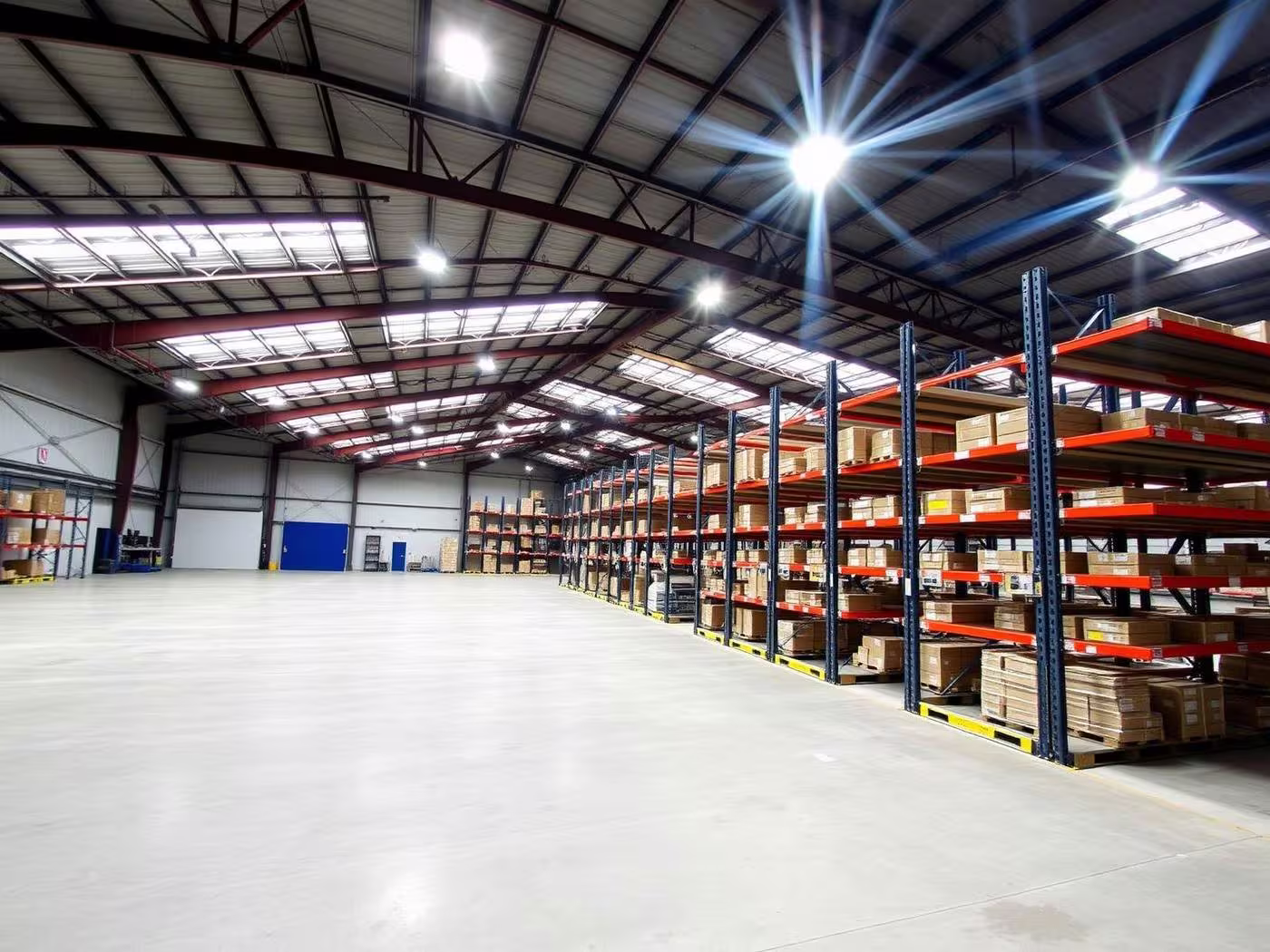 Completed commercial lighting installation